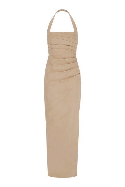 Lani Draped Halter Maxi Dress