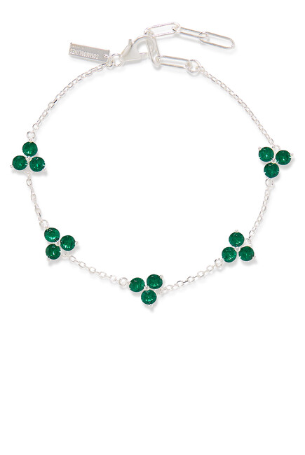  Como Bracelet, Sterling Silver & Emerald Cubic Zirconia