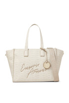 Medium Shopper Bag with All-Over Monogram Print