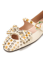 Mary-Jane Bowow Studded Ballerinas