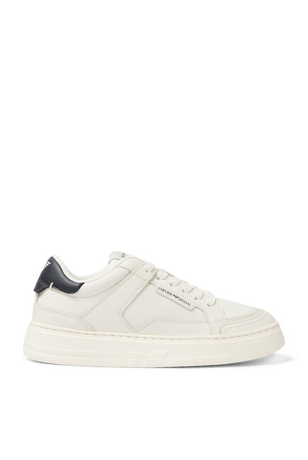Eagle Logo Leather Sneakers