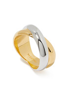 Lucy Williams Chunky Entwine Ring, 18k Recycled Gold & Silver Plated Brass