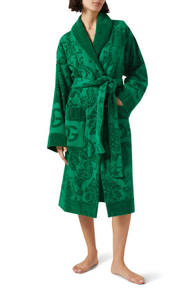 Terry Cotton Jacquard Bathrobe