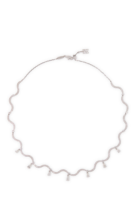 Wave Choker,  18k White Gold & Diamonds