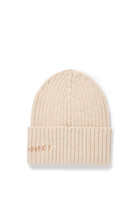Monogram-Embroidered Wool Beanie