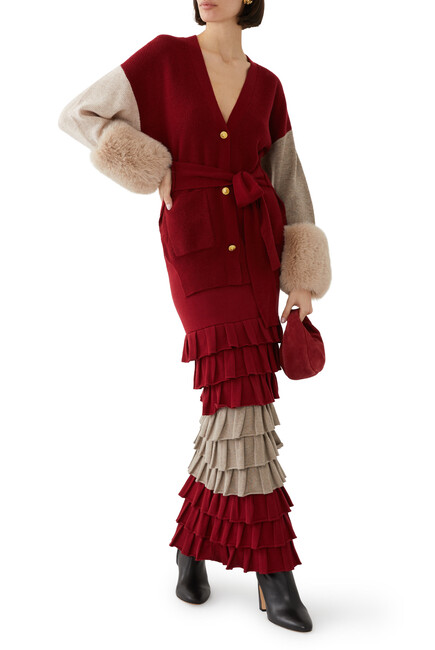 Tie Detail Faux Cuff Cardigan