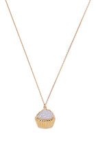 Cupcake Pendant, 18k Yellow Gold & Blue Agate