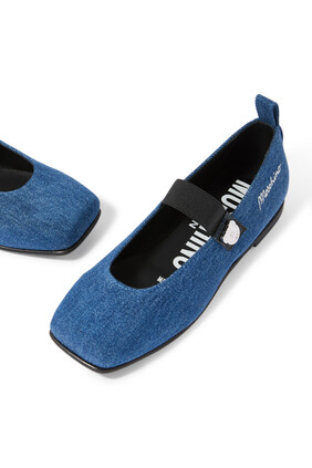 Kids Logo Denim Ballerinas