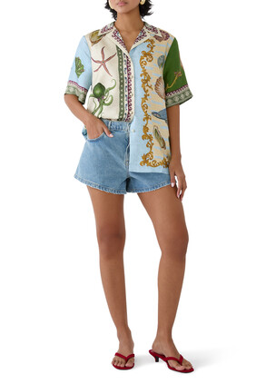 Sam Pauletto Bath House Printed Silk-Twill Shirt