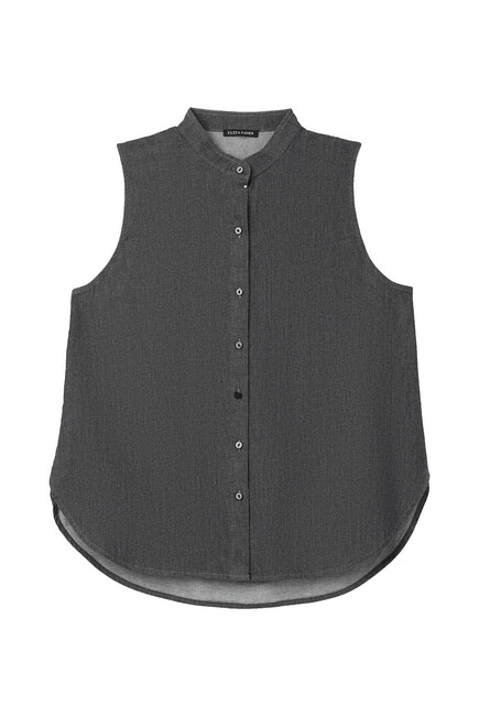 Airy Organic Cotton Twill Sleeveless Shirt