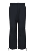 Oversized Cotton Twill Trousers with Drawstring