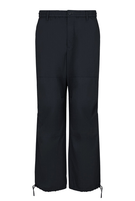 Oversized Cotton Twill Trousers with Drawstring