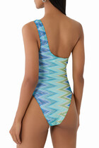 Faded Stripes One-Shoulder Swimsuit