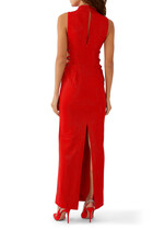 Rhinestone Crepe Maxi Dress