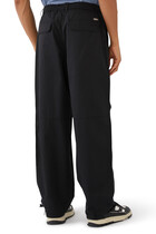Oversized Cotton Twill Trousers with Drawstring