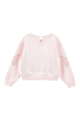 Kids Butterfly Embroidered Sweatshirt