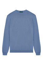 Slim-Fit Cotton Crêpe Crewneck Jumper