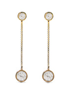Solitaire Moissanite Drop Earrings, 14K Vermeil
