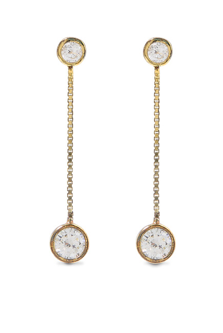 Solitaire Moissanite Drop Earrings, 14K Vermeil