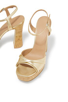 Keaton 125 Gold Leather Platform Sandals