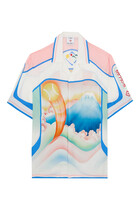  Fuji Dream Short-Sleeve Silk Shirt 
