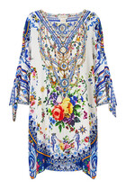 Tie Sleeve Short V Neck Kaftan