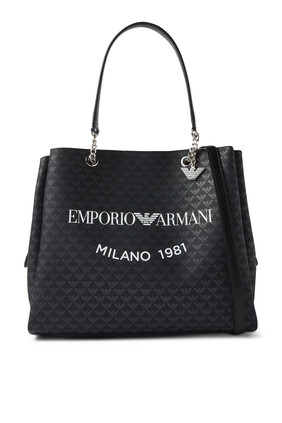 All-Over Eagle Shopper Bag With Eagle Charm