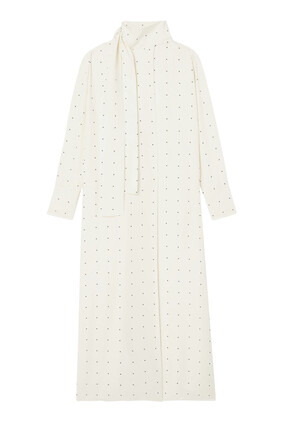 Dotted Silk Foulard Dress