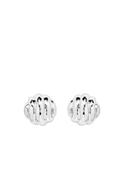 Ripple Earrings, Silver Plated Brass