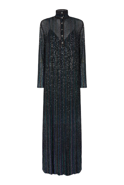  Partialized Sequinned Knit Dress 