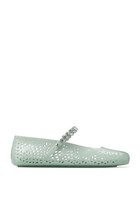 Jelly Ballerina Flats with Crystal Embellishment