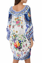 Tie Sleeve Short V Neck Kaftan