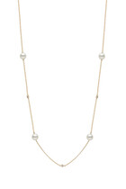 Classic Necklace, 18K Yellow Gold, Diamond & Pearl