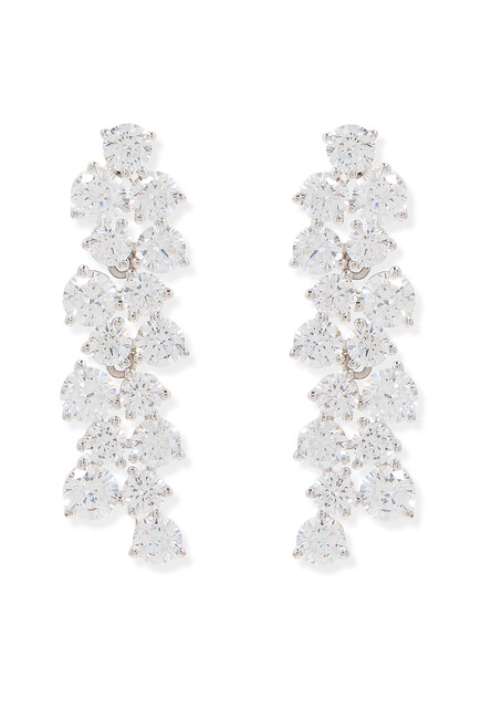 Aspen Drop Earrings, Silver Plated & Cubic Zirconia
