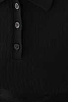 Logo Jacquard Knit Polo Mini Dress
