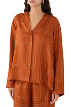Monogram Silk PJ Top