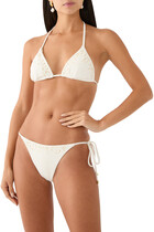 Memoir Embroidered String Triangle Bikini Top