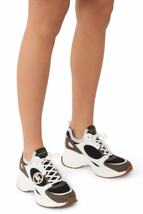  Zuma Color-Block Leather and Knit Trainers