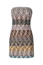 Mini Dress in Striped Embroidered Lace