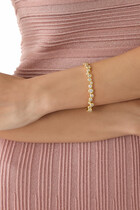 Asterales Skinny Cuff Bracelet,  14k Gold Plated Brass & Cubic Zirconia