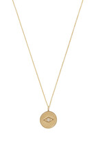 14K YG Diamond Evil Eye Coin Pendant