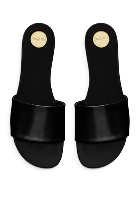 Carlyle Flat Leather Slides