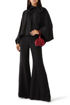 Crush Twill Tie Neck Blouse