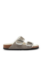 Arizona Shearling Suede Leather Sandals