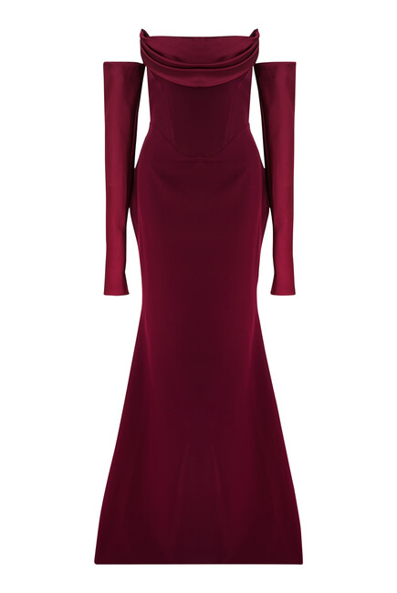 Raven Crepe Long Dress