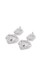 Crystal Pearl Tiered Heart Earrings