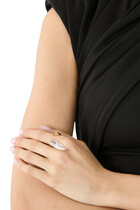 Clear Crystal Sharp Alien Ring with Gold Vermeil, 925 Sterling Silver & Clear Crystal