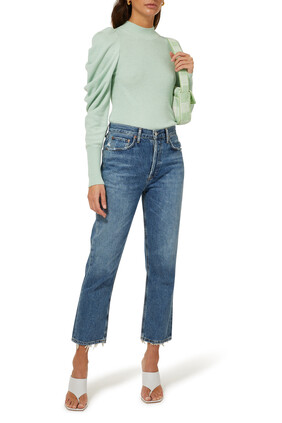 Riley High Rise Straight Crop Jeans