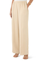 Side-Strap Crepe Pull-On Pants