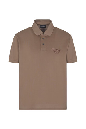 Eagle Patch Piqué Jersey Polo Shirt